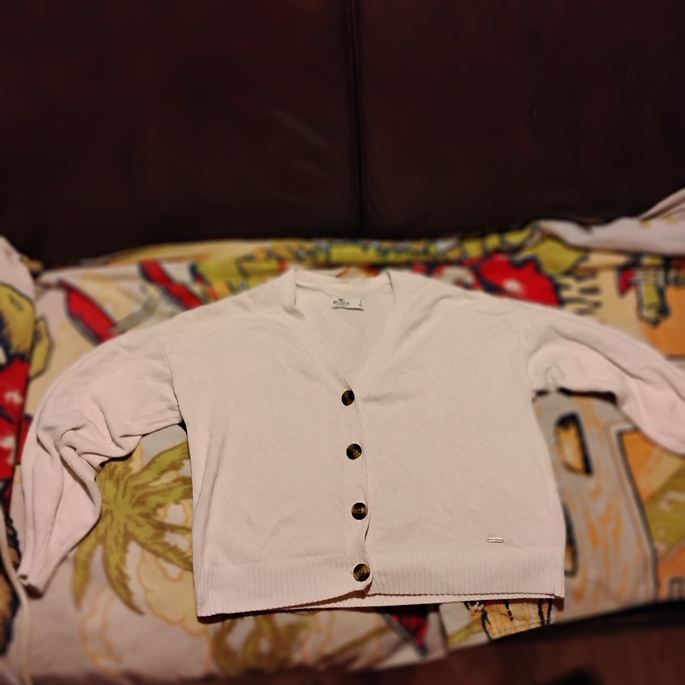 Hollister Cream Button-Up Women's Cardigan